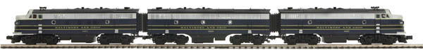 MTH 20-20155-2 B&O F-3 ABA Diesel Locomotive Set w/PS 2.0 #4463/4473/5524