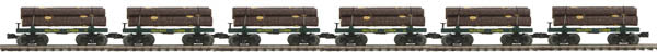 MTH 20-90594 O HillCrest Skeleton Flat Car Set with Log Load (Set of 6)