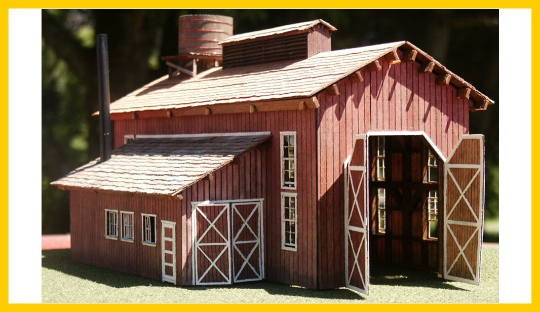 RS Laser Kits 2003-B HO Single Stall Engine House with Doors Building Kit