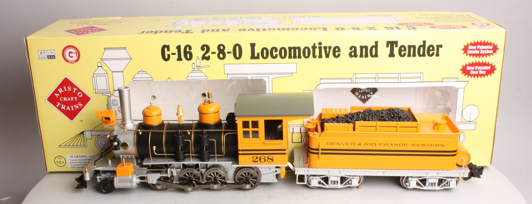 Aristo-Craft 80202 G Denver & Rio Grande Western C-16 2-8-0 Steam