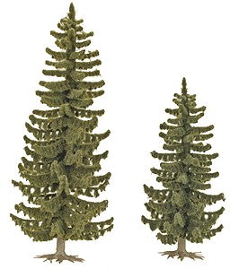 Busch 6133 HO 3-5/8" & 4-13/16" Spruce Trees (Set of 2)