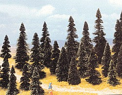 Busch 6499 HO 2.4"- 4.3" Tall Assorted Pine Trees (Pack of 100)