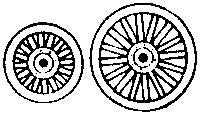 Grandt Line 5143 HO 36" Front & 48" Rear Circus Wagon Wheels (Set of 2)