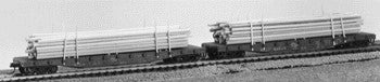 Jaeger HO Products 2300 HO Utility Pole Flat Car Load Twin Kit