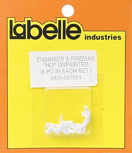 LaBelle 00430-007004 HO Unpainted Engine Crew Figures (Set of 4)