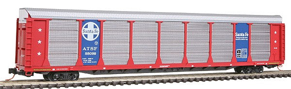 Micro-Trains 11100130 N Scale ATSF 89' Tri-Level Enclosed Auto Rack #88099