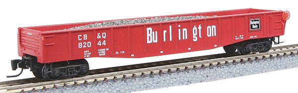 Micro-Trains 52200161 Z CB&Q 50' Fishbelly Sides Gondola w/Gravel Load #82044