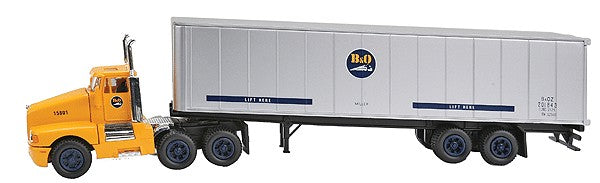 Model Power 15001 1:87 HO "B & O" Short Haul Tractor W/Container Box Trailer
