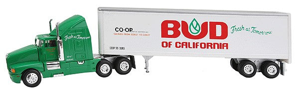 Model Power 17010 1:87 HO Kenworth Co-Op Bud Of California Big Rig Truck