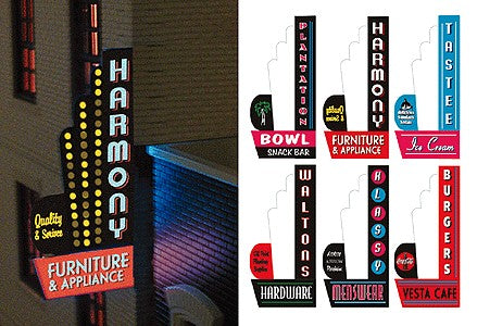 Miller Engineering 67811 Animated Sign Kit Downtown Series #2 - Left - Large