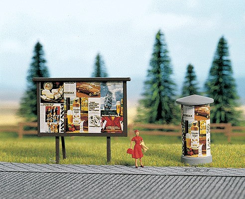 Noch 11290 HO Advertising Sign and Pillar