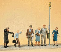Preiser 10414 HO Waiting People At The Tramp Stop Figures (Set of 6)
