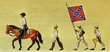 Preiser 12053 HO Southern Flag Group Soldiers Figures (Set of 5)
