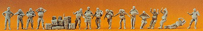 Preiser 16508 HO Unpainted German Federal Paratroopers Figure Kit (Set of 30)