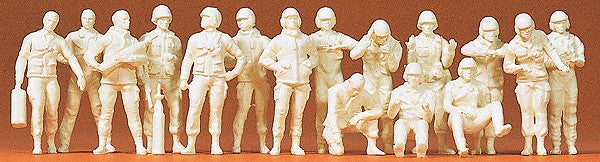 Preiser 16548 HO Unpainted US Army 2000 Tank Crew Plastic Figure Kit (Set of 16)