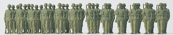 Preiser 16573 HO EDW Infantry Riflemen Lined Up Plastic Figure Kit (Set of 36)