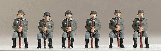 Preiser 16877 HO Sitting Armoured Infantry Riflemen Figures (Set of 6)