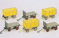 Preiser 17112 HO Postal Carts Plastic Model Kit (Set of 6)