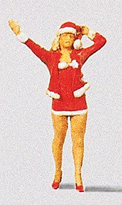 Preiser 29026 HO Girl In Christmas Outfit Figure