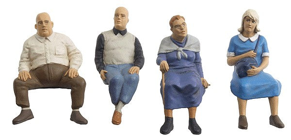 Preiser 45122 G Seated Travelers Figures #2 (Set of 4)