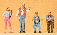 Preiser 65313 O Truckers with Hitch Hiker Figures (Set of 4)