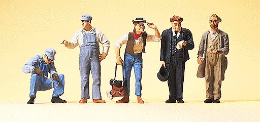 Preiser 65342 O US Track Workers, Conductor & Hobos Figures (Set of 5)