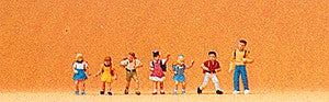 Preiser 79043 N School Children Figures (Set of 7)