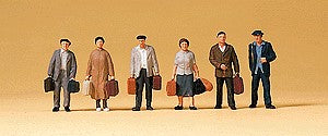 Preiser 79143 N Passenger & Traveler Figures with Luggage (Set of 6)