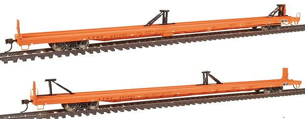 Walthers 932-240309 HO ATSF 89' Flush Deck Flat Car (Pack of 2)