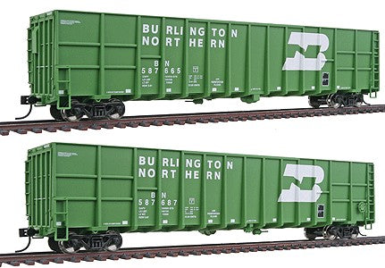 Walthers 932-24065 HO Burlington Northern Gold Line Wood Chip Gondola (Set of 2)