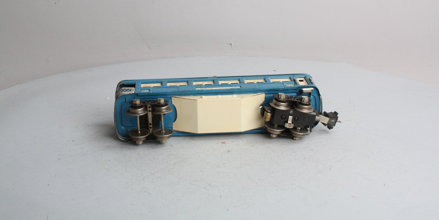 Lionel 2614 Vintage O Prewar Blue Comet Two-Tone Blue Tinplate Observation Car