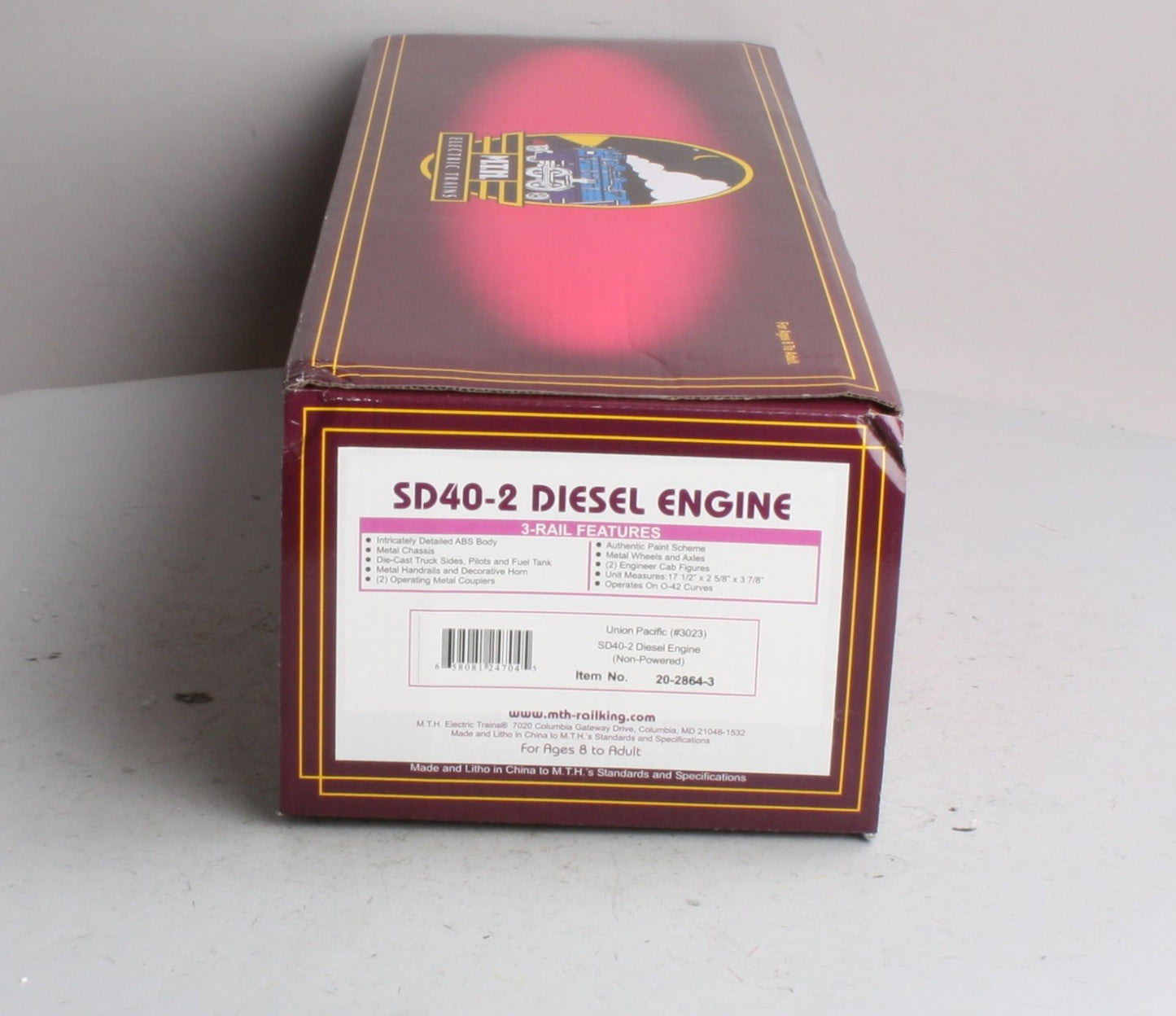 MTH 20-2864-3 Union Pacific SD40-2 Non-Powered Diesel Engine #3023
