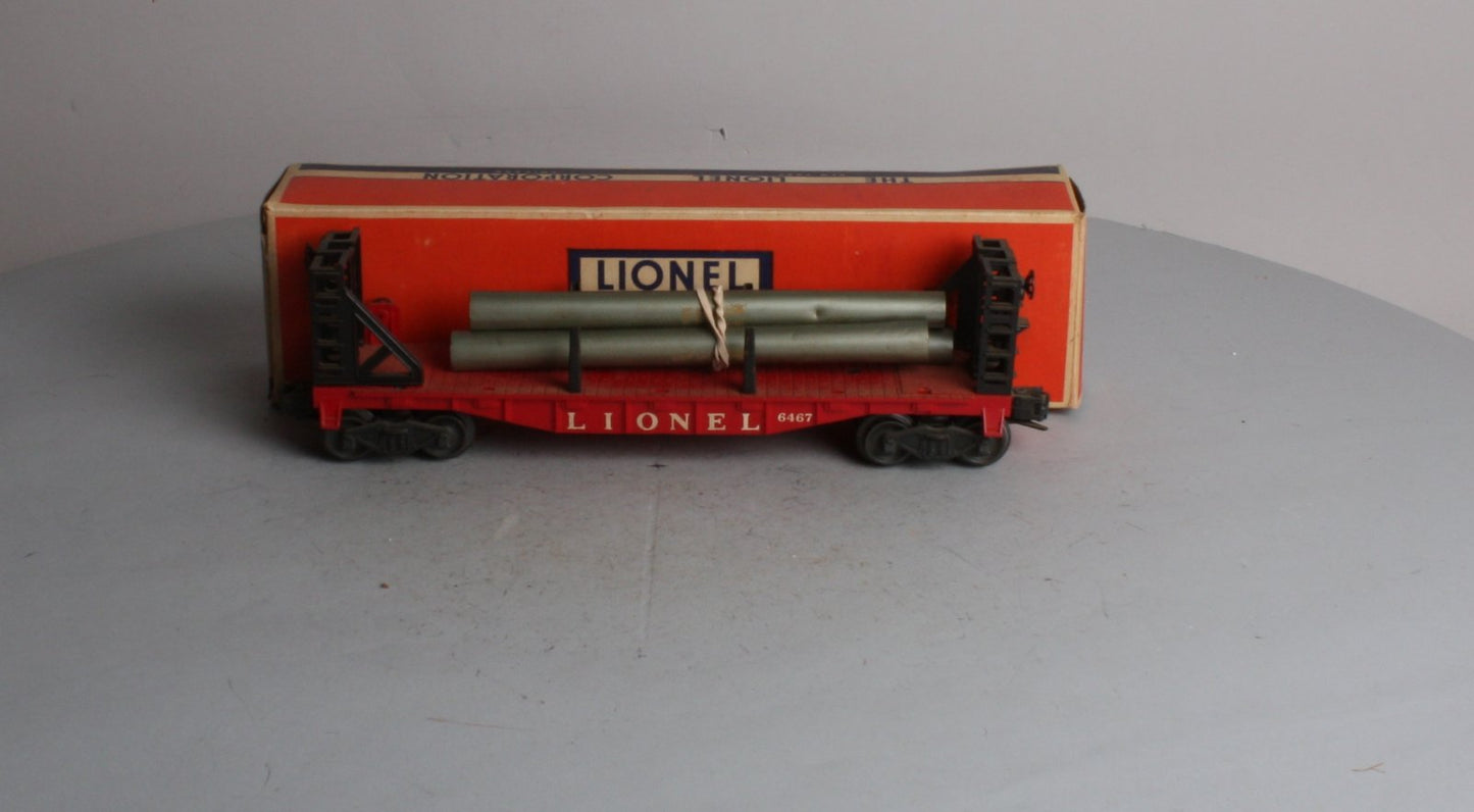 Lionel 6467 Vintage O Bulkhead Car with Pipe Load