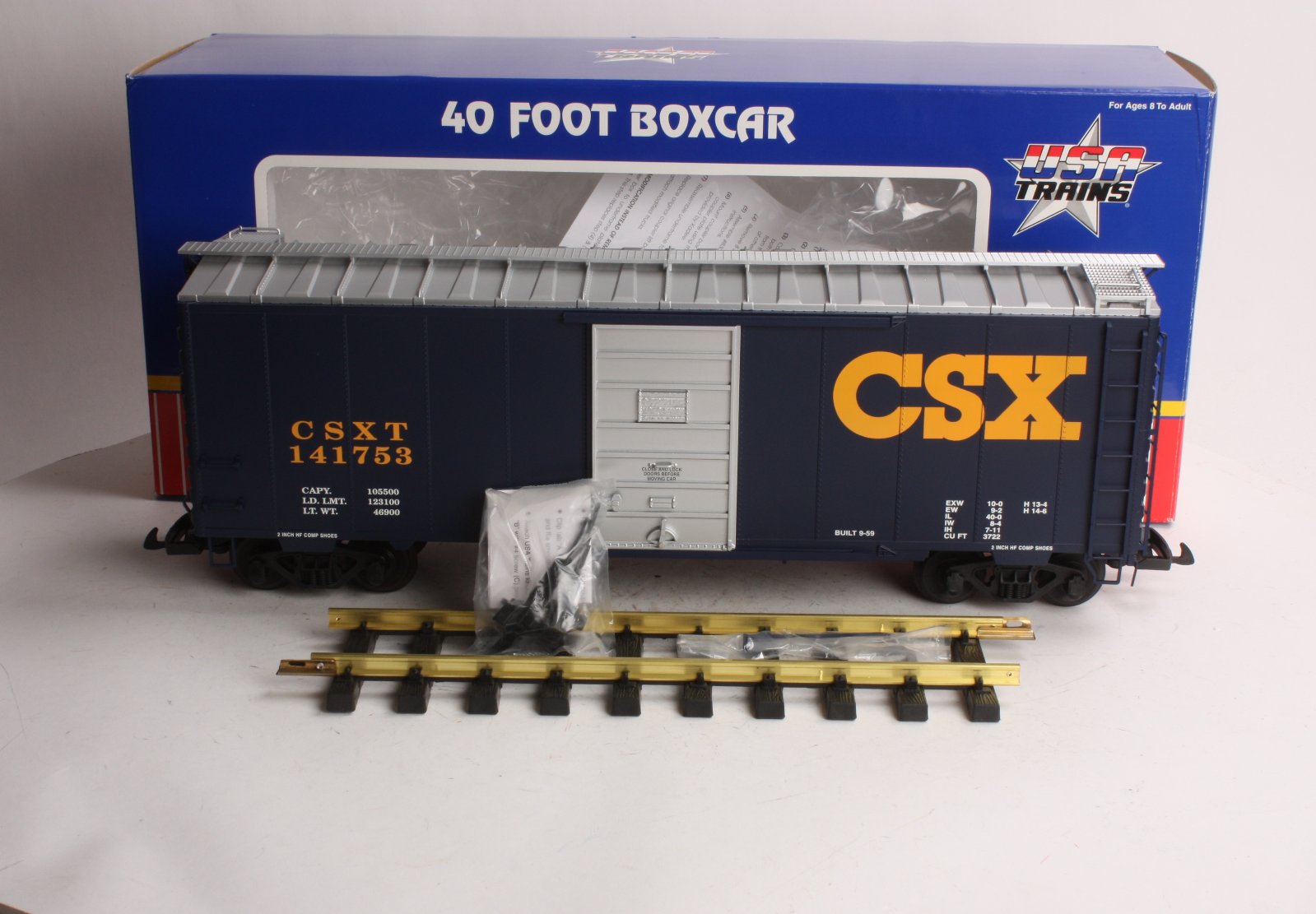 USA Trains R19208A G CSX 40' Boxcar #141753 – Trainz