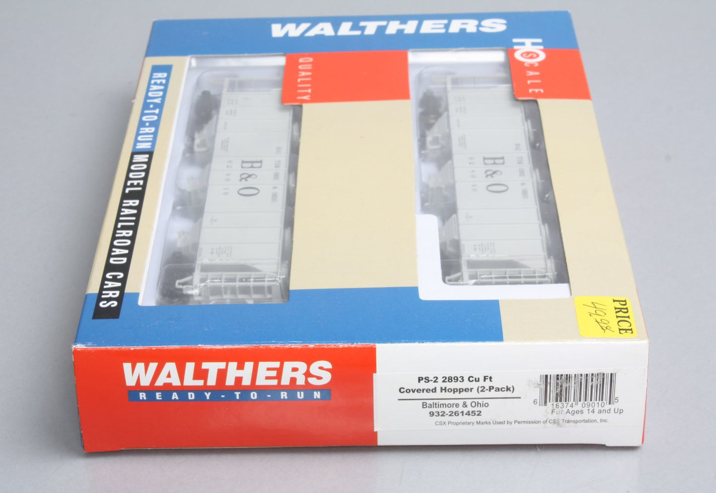 Walthers 932-261452 HO Scale B&O PS-2 Hopper Car 2-Pack