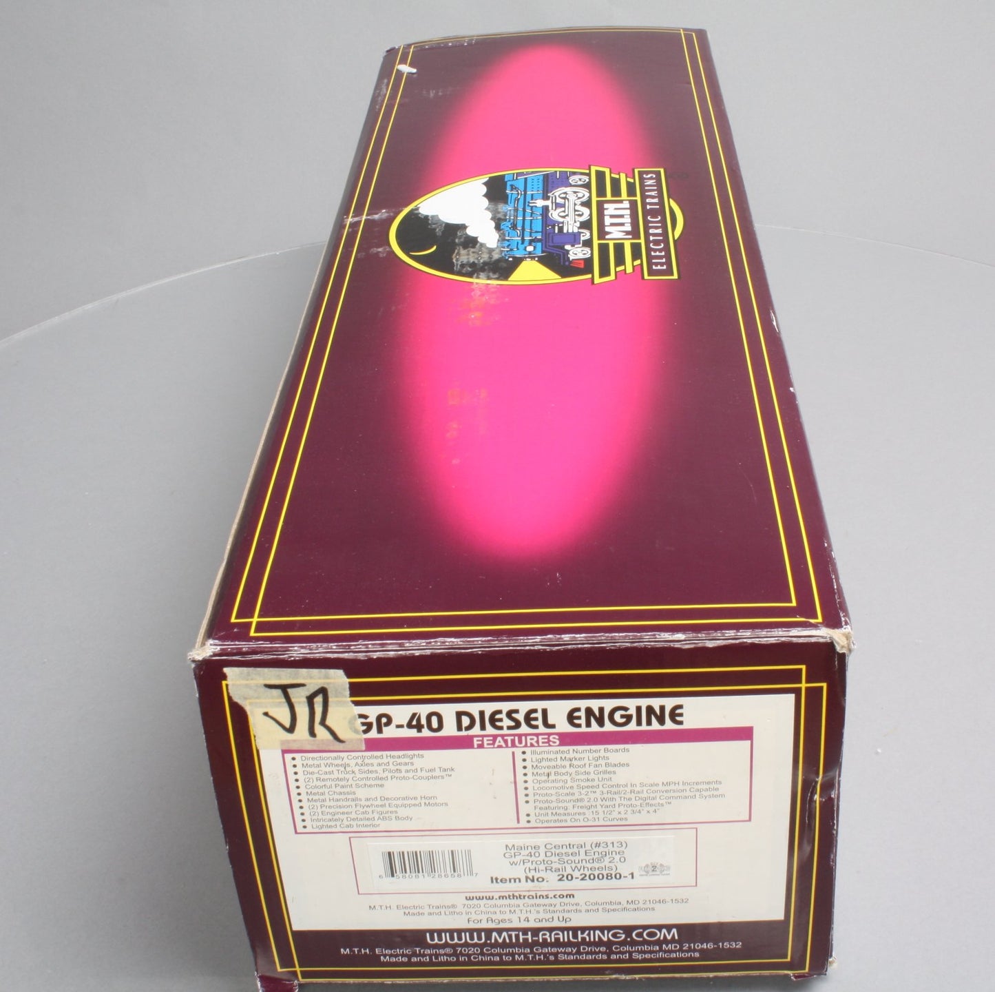 MTH 20-20080-1 Maine Central GP-40 Diesel Engine w/PS 2.0 (Hi-Rail Wheels) #307