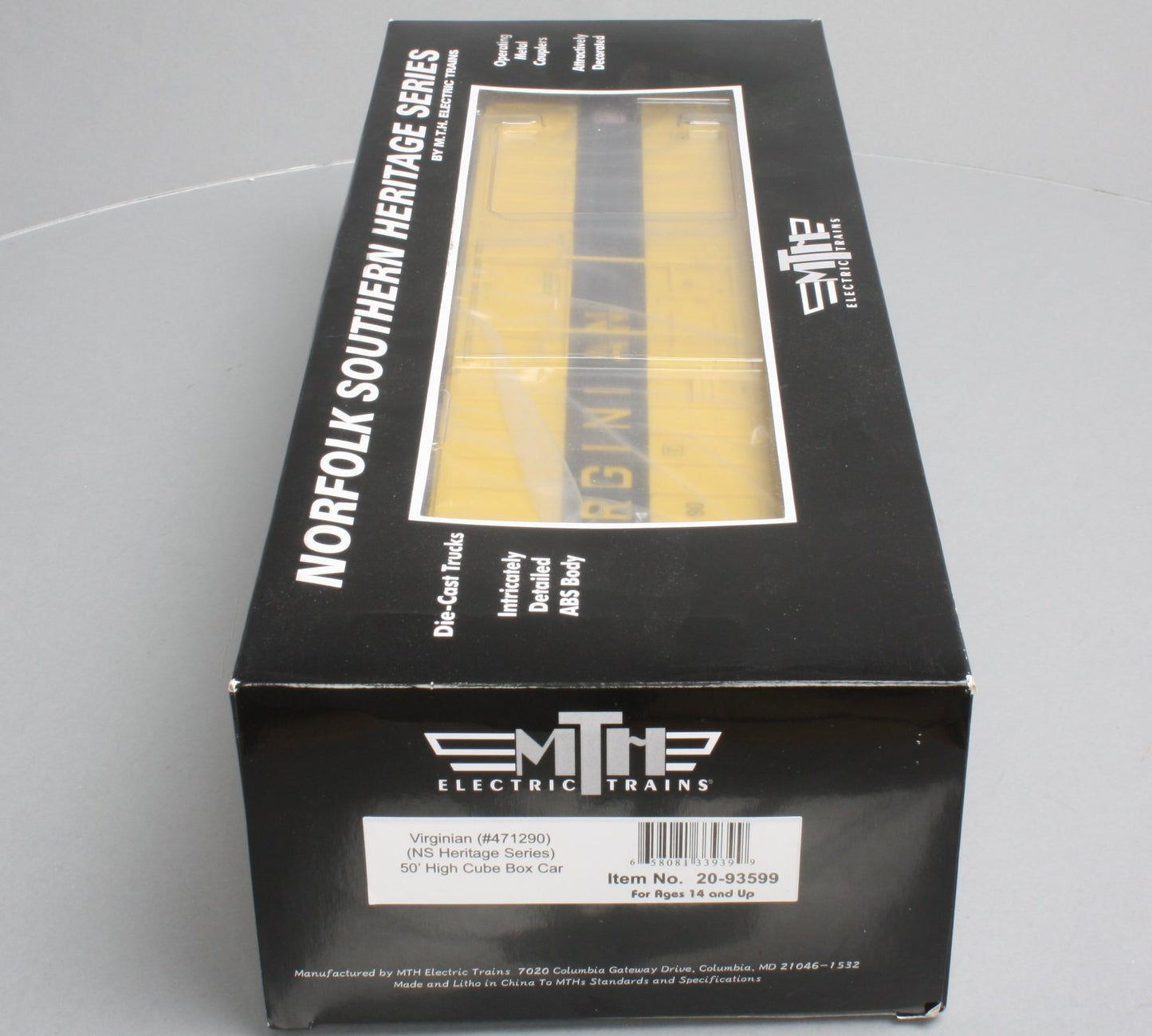 MTH 20-93599 O Virginian 50' Hi-Cube Boxcar #471290