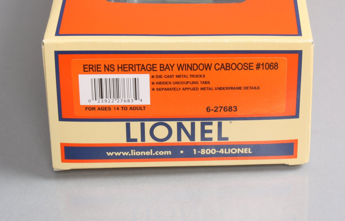 Lionel 6-27683 O Gauge Erie NS Heritage Bay Window Caboose #1068