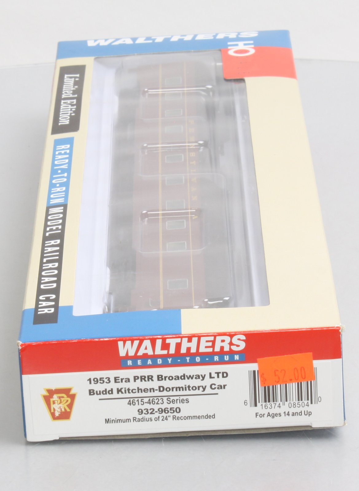 Walthers 932-9650 HO PRR 1953 Era Broadway LTD Dudd Kitchen-Dormitory Car