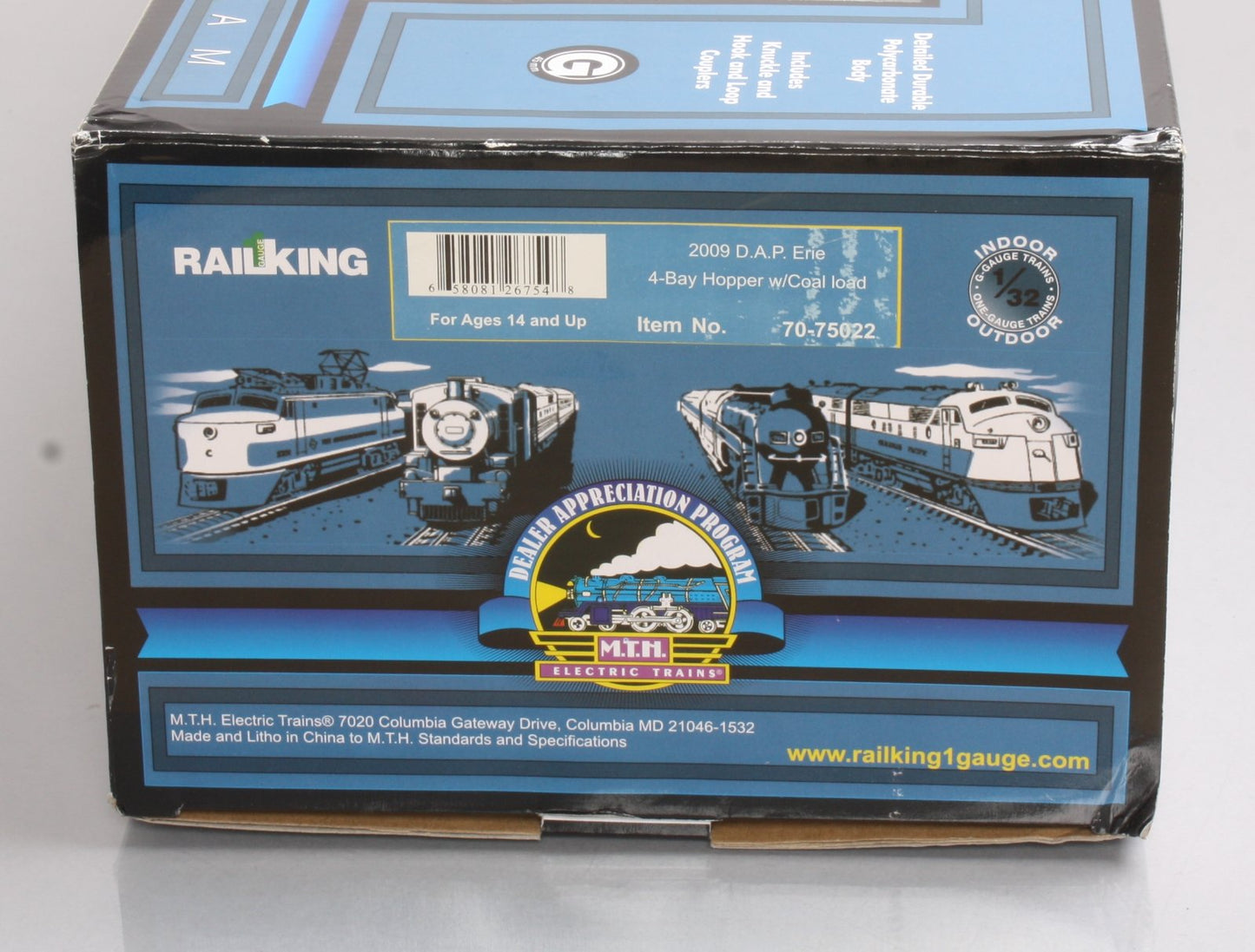 MTH 70-75022 G Scale Erie 4-Bay Hopper with Metal Wheels