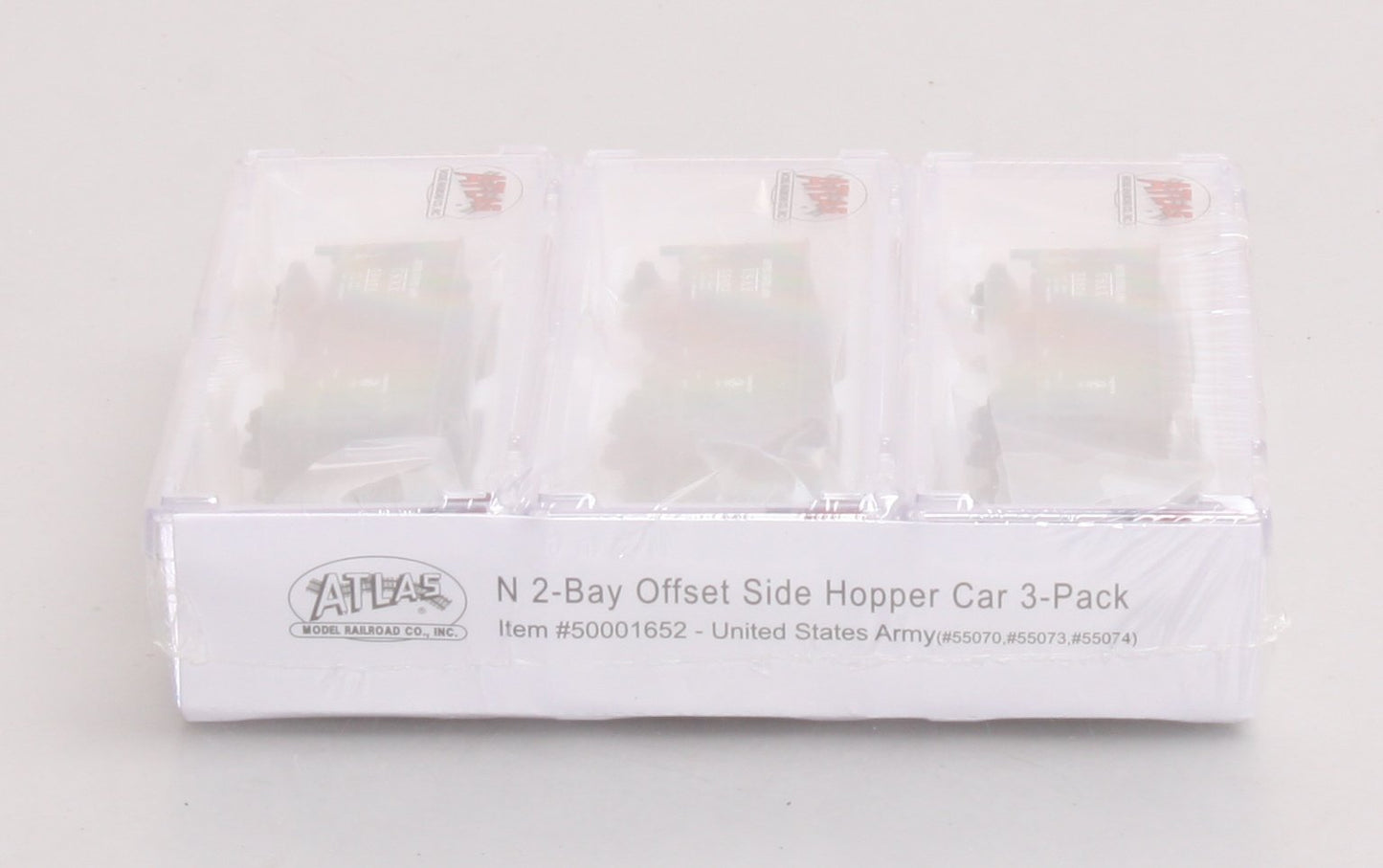 Atlas 50001652 Army 2 Bay Side Hopper Car Set (3)