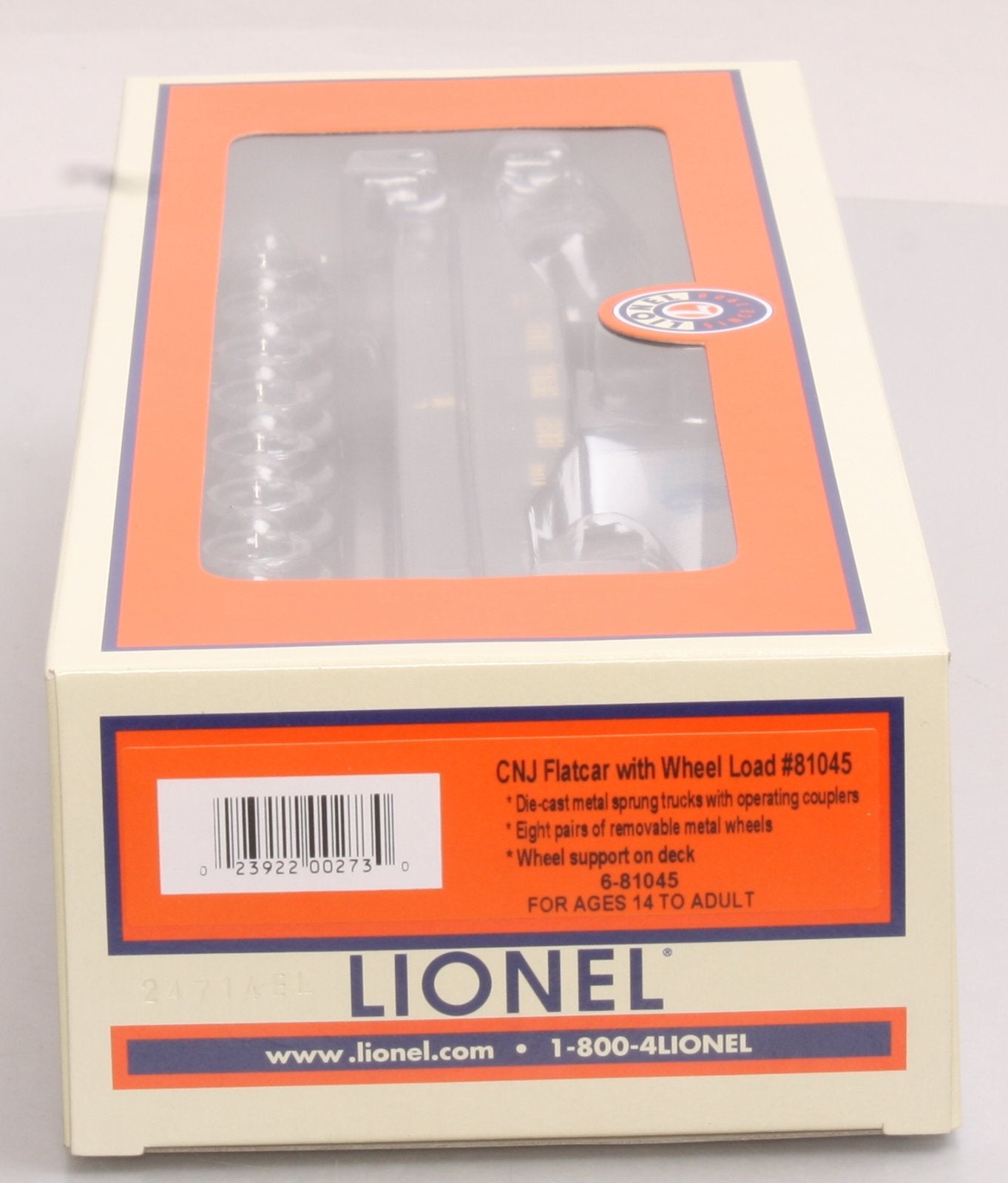 Lionel 6-81045 O Gauge Central New Jersey Flatcar With Wheel Load