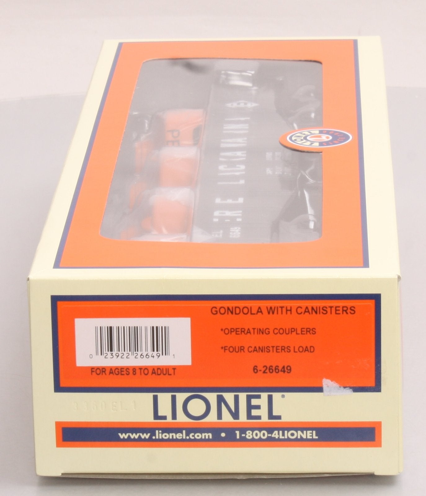 Lionel 6-26649 O Gauge Erie Lackawanna Gondola #26649 w/ Canisters
