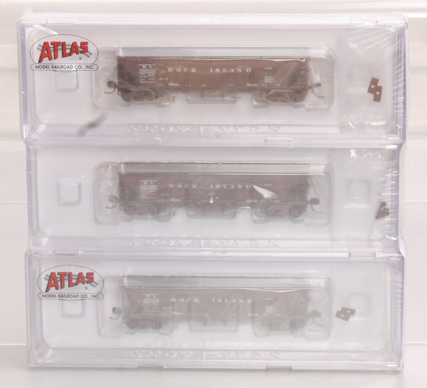 Atlas 50001707 N Rock Island 70-Ton Hart Ballast Car (Pack of 3)