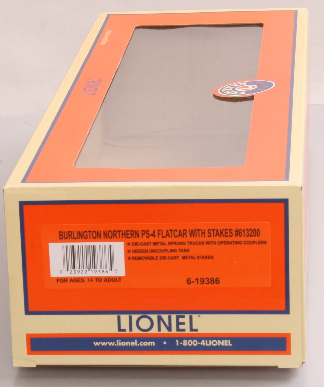 Lionel 6-19386 O Gauge Burlington Northern PS-4 Flatcar w/Stakes