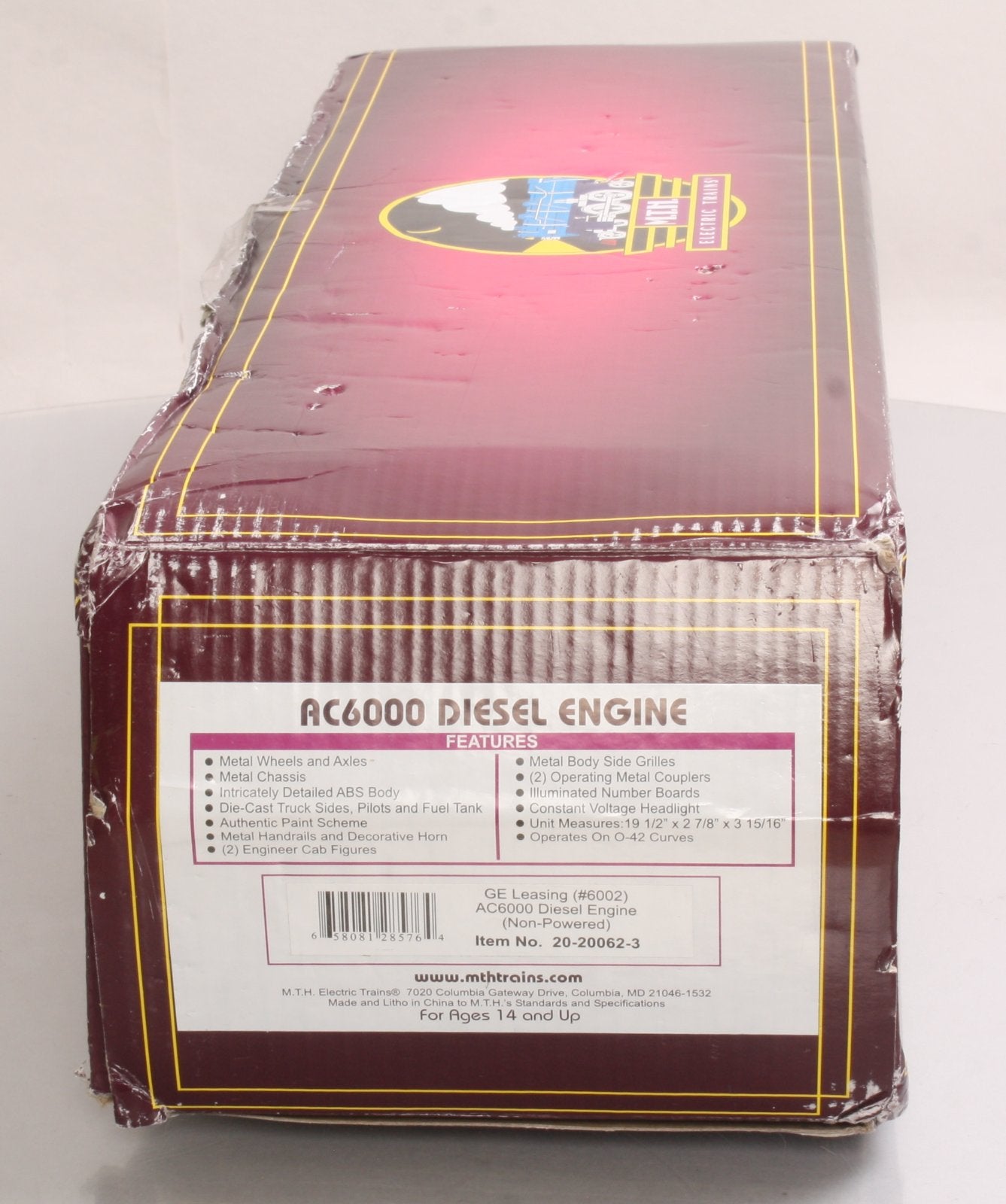 MTH 20-20062-3 GE Leasing AC6000 Non-Powered Diesel Engine #6002