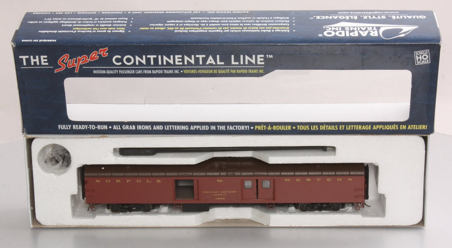 Rapido Trains 106156 HO Norfolk & Western 73' 6" Smooth Side Baggage #1288