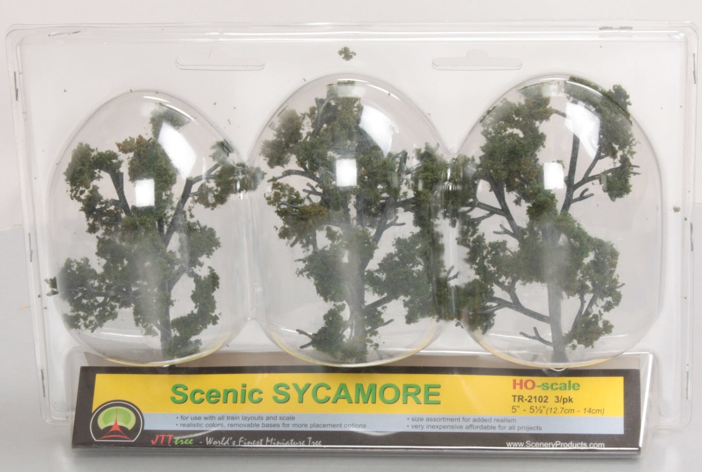 JTT Scenery Products TR2102 HO 5" to 5.5" Sycamore Tree (Pack of 3)