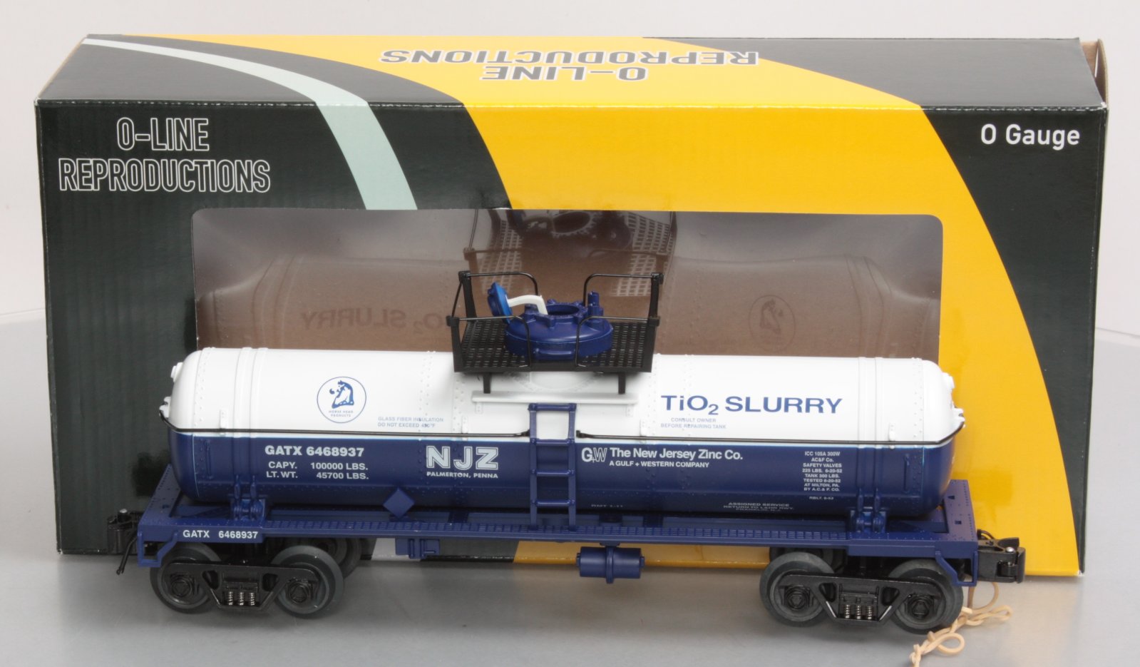 O-Line 163 NJ Zinc Tank Car #6468937 – Trainz