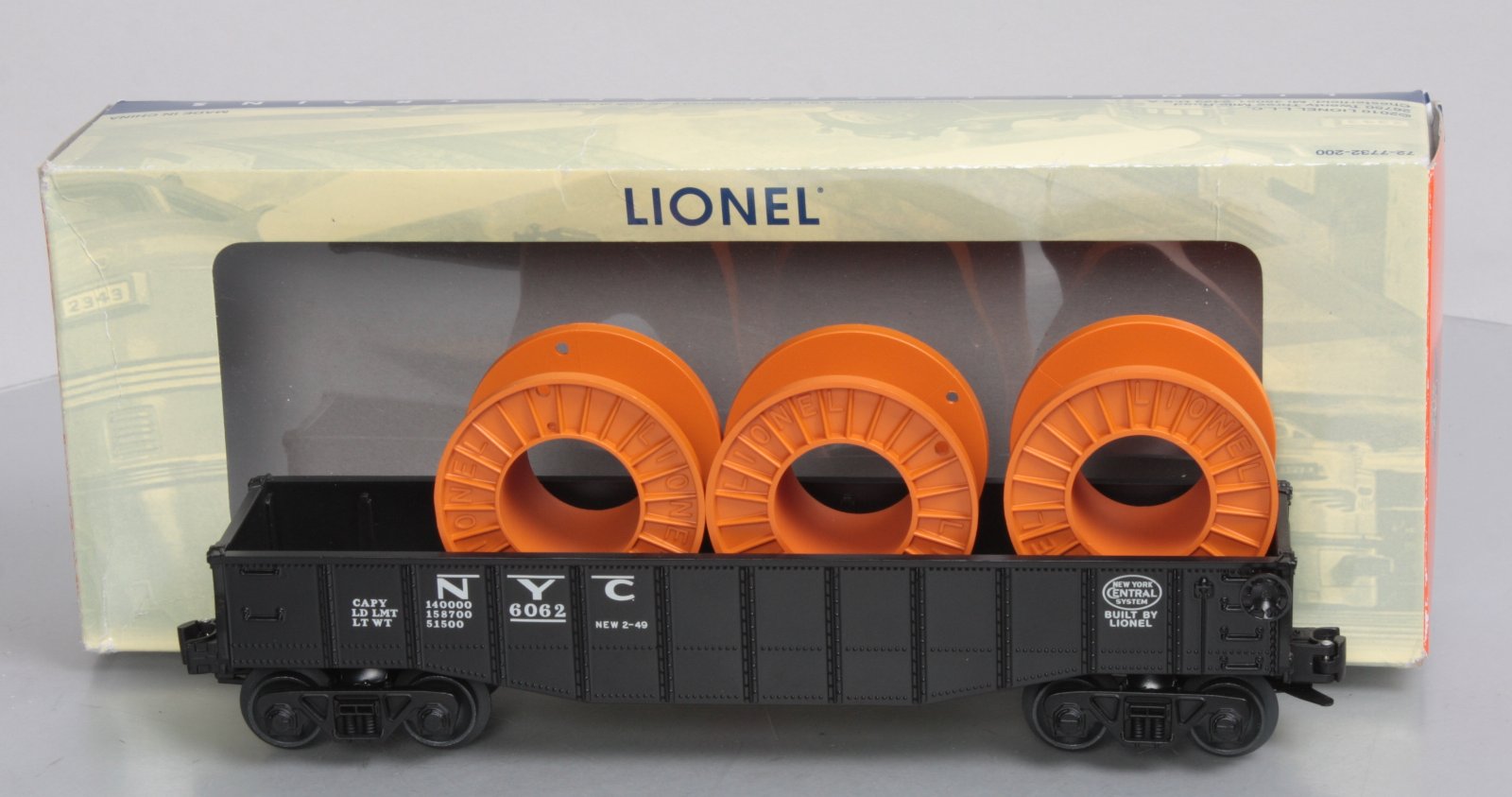 Lionel 6-27735 PWC 6062 New York Central Gondola With Cable Reels